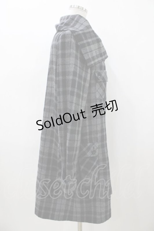 画像2: PEACE NOW / チェックボタンコート M グレー H-26-04-19-2031-PU-CO-AK-ZH (2)