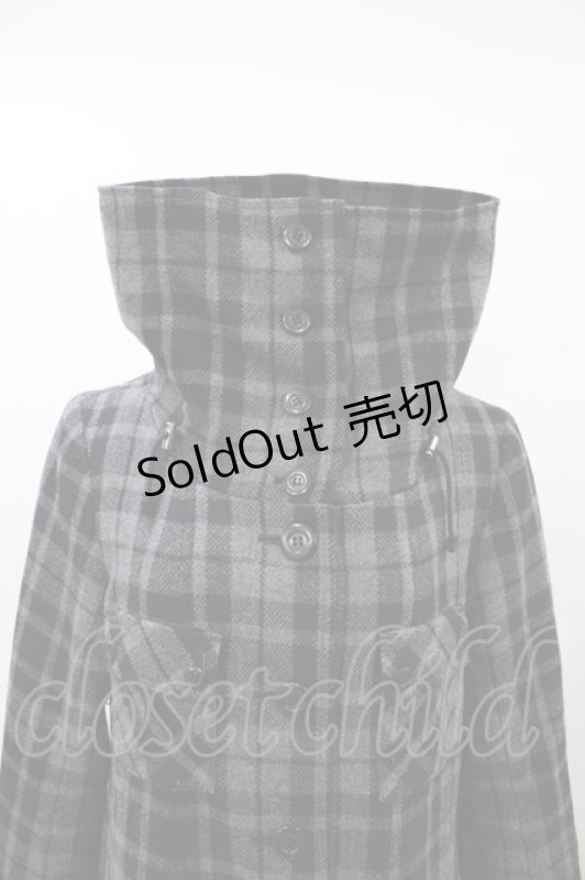 画像4: PEACE NOW / チェックボタンコート M グレー H-26-04-19-2031-PU-CO-AK-ZH (4)
