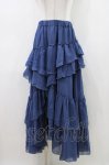 画像1: Sheglit / "Empress"ロングフリルスカート M ダルブルー H-26-04-19-2008-EL-SK-AK-ZH (1)