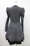 画像2: DARK IN LOVE / Black white strip preppy style dress M 黒 H-26-04-19-2011-PU-OP-AK-ZH (2)
