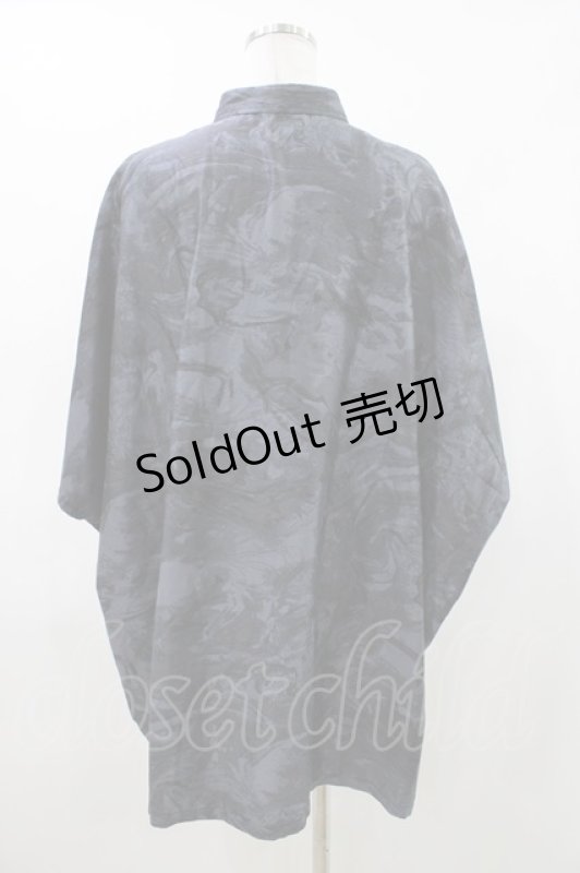 画像2: MiDiom / マーブルスクエアシャツ M 黒 H-26-04-19-2019-PU-BL-AK-ZH (2)