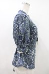 画像2: Sheglit / 花小径のパフブラウス M ダルブルー H-26-04-19-2021-EL-BL-AK-ZH (2)