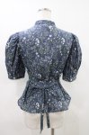 画像3: Sheglit / 花小径のパフブラウス M ダルブルー H-26-04-19-2021-EL-BL-AK-ZH (3)