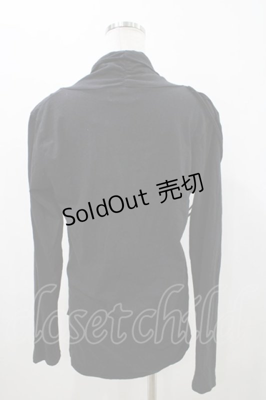 画像2: BPN FOR MEN / ドレープカットソー M 黒 H-26-04-19-2024-GO-TO-AK-ZH (2)
