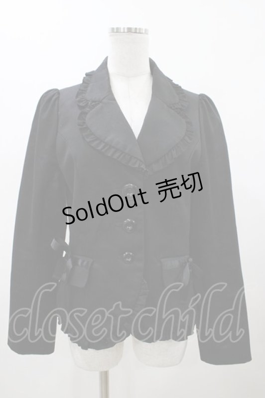 画像1: PEACE NOW / フリルボタンジャケット M 黒 H-26-04-19-2030-PU-JA-AK-ZH (1)