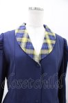画像3: Perla nell' ostrica / ショールカラージャケットワンピース L ネイビー×チェック H-26-04-20-1035-EL-OP-KB-ZH (3)