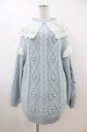 画像1: Candy Stripper / LACE COLLAR CABLE KNITワンピース  サックス H-26-04-20-1039-PU-OP-KB-ZH (1)
