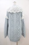 画像2: Candy Stripper / LACE COLLAR CABLE KNITワンピース  サックス H-26-04-20-1039-PU-OP-KB-ZH (2)