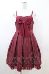 画像1: Leur Getter / スプーンジャガードシフォンリボンワンピース  ワイン H-26-04-20-1042-LU-OP-KB-ZH (1)