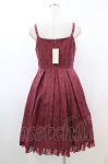 画像2: Leur Getter / スプーンジャガードシフォンリボンワンピース  ワイン H-26-04-20-1042-LU-OP-KB-ZH (2)