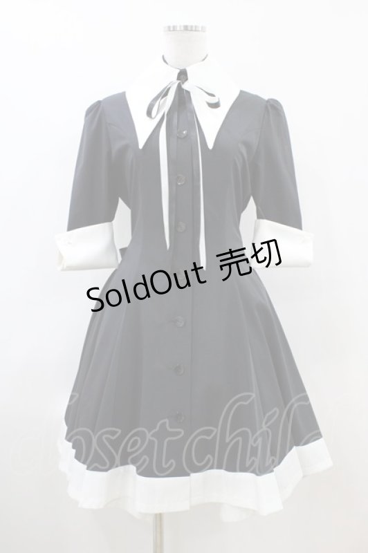 画像1: ATELIER BOZ / キャロルワンピース  黒×白 H-26-04-20-1017-EL-OP-KB-ZH (1)