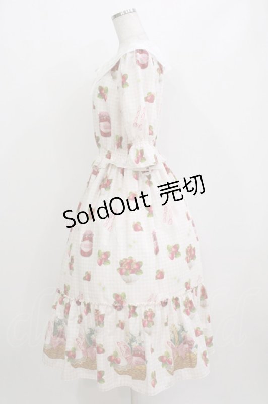 画像2: Melody BasKet / Strawberry picnicティアードフリルワンピース  ベージュ H-26-04-20-001-LO-OP-KB-ZH (2)