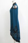 画像2: Ozz Croce / クロス刺繍アシメワンピース  ターコイズ H-26-04-20-050-OO-OP-AK-ZH (2)