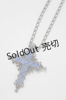Moi-meme-Moitie / ブルージュエル十字架ペンダント ダークブルー H-26