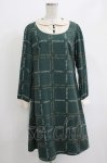 画像1: Fi.n.t / ヨーク切替タイプライター柄ワンピース Free GREEN H-26-04-21-030-CA-OP-NS-ZH (1)