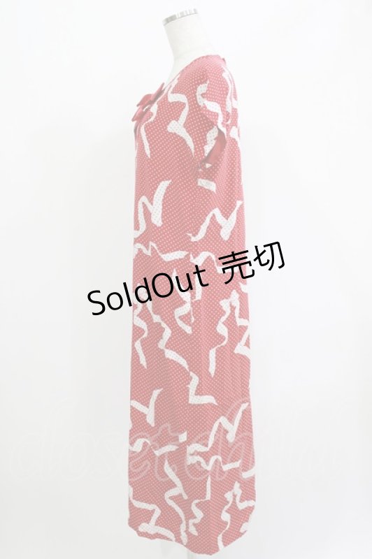 画像2: INGEBORG / ロゴリボンワンピース Free レッド H-26-04-21-037-LO-OP-NS-ZH (2)