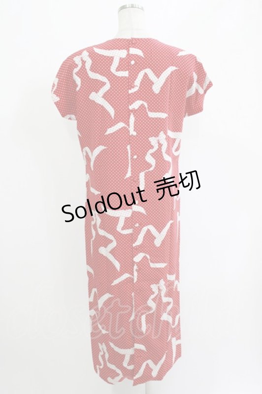 画像3: INGEBORG / ロゴリボンワンピース Free レッド H-26-04-21-037-LO-OP-NS-ZH (3)