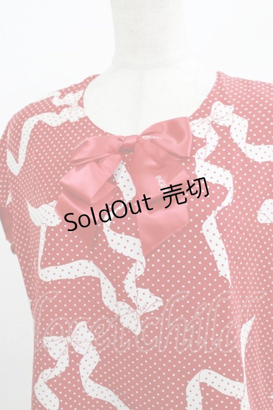 画像4: INGEBORG / ロゴリボンワンピース Free レッド H-26-04-21-037-LO-OP-NS-ZH (4)