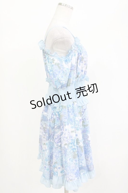 画像2: Qutie Frash / オフショルチュニック  水色 H-26-04-21-1029-QU-TO-KB-ZH (2)