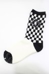 画像1: Candy Stripper / CHECKER SOCKS  ブラック×オフ H-26-04-21-1005-PU-ZA-KB-ZH (1)