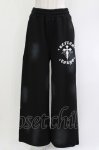 画像1: REFLEM / クロス刺繍スウェットワイドパンツ FREE 黒 H-26-04-21-1038-PU-PA-AK-ZH (1)
