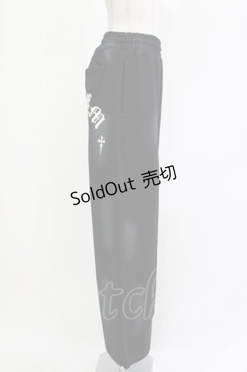 画像2: REFLEM / クロス刺繍スウェットワイドパンツ FREE 黒 H-26-04-21-1038-PU-PA-AK-ZT216 (2)
