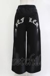 画像3: REFLEM / クロス刺繍スウェットワイドパンツ FREE 黒 H-26-04-21-1038-PU-PA-AK-ZH (3)