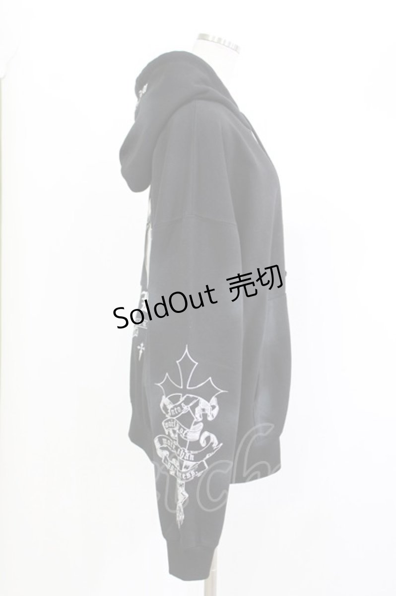 画像2: REFLEM / クロス刺繍ジップアップパーカー FREE 黒 H-26-04-21-1040-PU-TO-AK-ZT216 (2)
