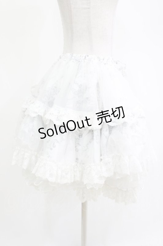 画像2: FRILL / プリントボリュームスカート  ホワイト H-26-04-21-1014-HN-SK-KB-ZH (2)