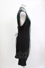 画像2: Qutie Frash / チャイナチュニック  黒×グリーン H-26-04-21-1015-QU-TO-KB-ZH (2)