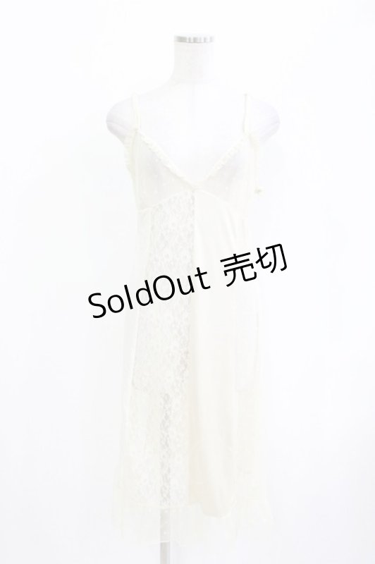 画像1: ALGONQUINS / チュールレース切替キャミワンピース  アイボリー H-26-04-21-1020-AL-OP-KB-ZH (1)