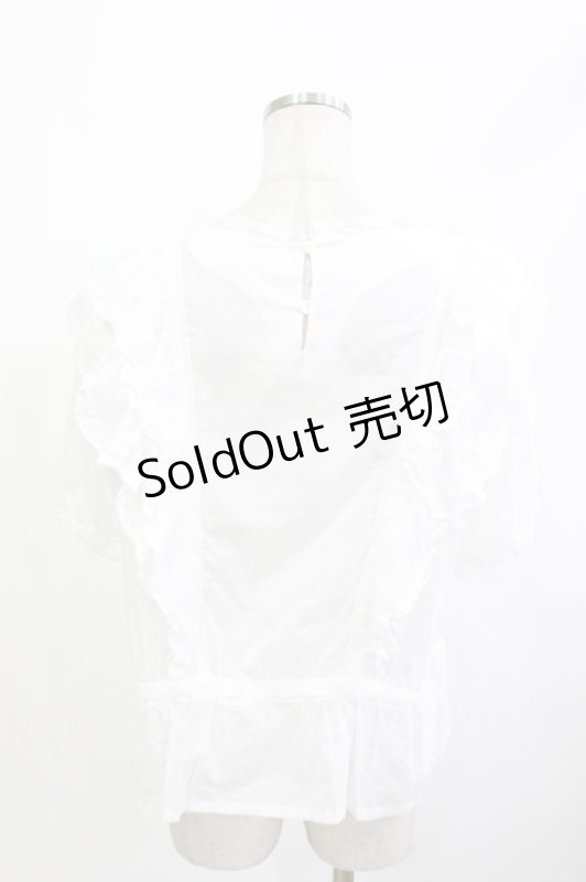 画像2: Jane Marple Dans Le Salon / ピンタックフリルブラウス  白 H-26-04-21-1021-JM-BL-KB-ZH (2)