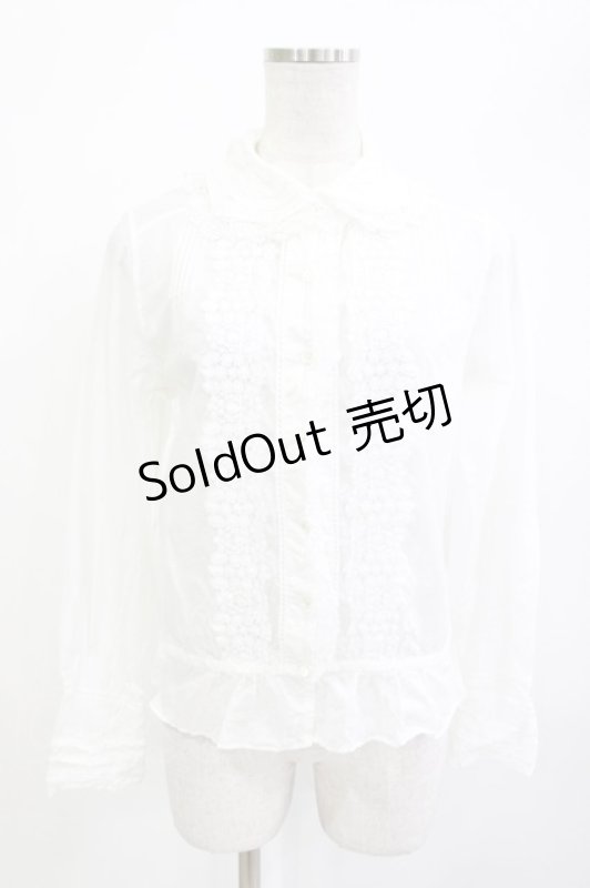 画像1: Jane Marple Dans Le Salon / コットンレースブラウス  白 H-26-04-21-1022-JM-BL-KB-ZH (1)