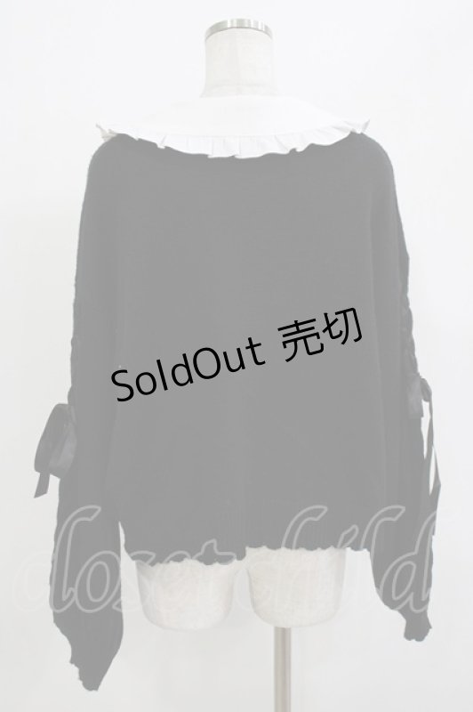 画像3: Secret Honey / フリル衿付ニットプルオーバー Free ブラック H-26-04-21-062-CA-TO-NS-ZH (3)