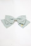 画像2: Maison de FLEUR / ギンガムチェックバレッタ  ミント H-26-04-21-077-LO-AC-NS-ZH (2)