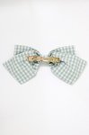 画像3: Maison de FLEUR / ギンガムチェックバレッタ  ミント H-26-04-21-077-LO-AC-NS-ZH (3)