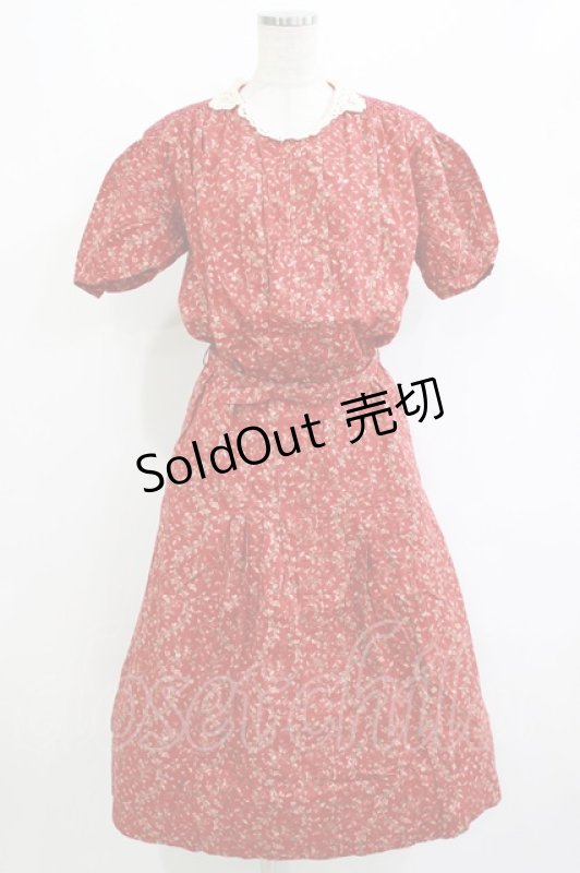 画像1: PINK HOUSE / レース衿ワンピース Free レッド H-26-04-21-009-LO-OP-NS-ZH (1)