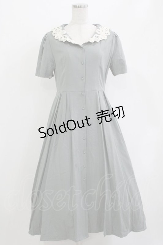 画像1: an another angelus / バテンレース使い衿ロングワンピース Free GREEN H-26-04-21-017-CA-OP-NS-ZH (1)