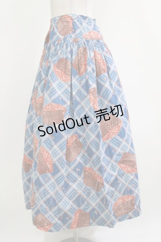 画像2: PINK HOUSE / チェリーバスケットスカート Free ブルー H-26-04-21-019-LO-SK-NS-ZH (2)
