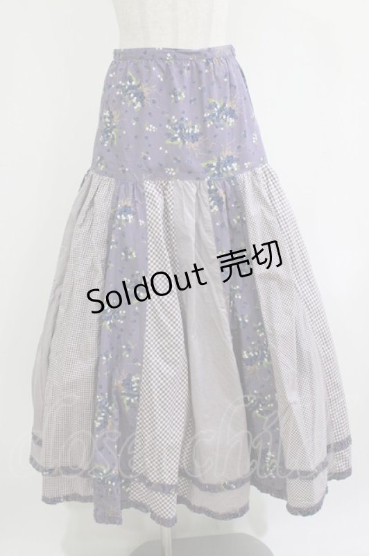 画像1: PINK HOUSE / ブルーベリー×ギンガムスカート Free パープル H-26-04-21-020-LO-SK-NS-ZH (1)