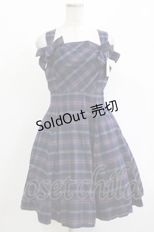 画像1: Fi.n.t / チェックジャンパースカート Free NAVY H-26-04-21-025-CA-OP-NS-ZH (1)