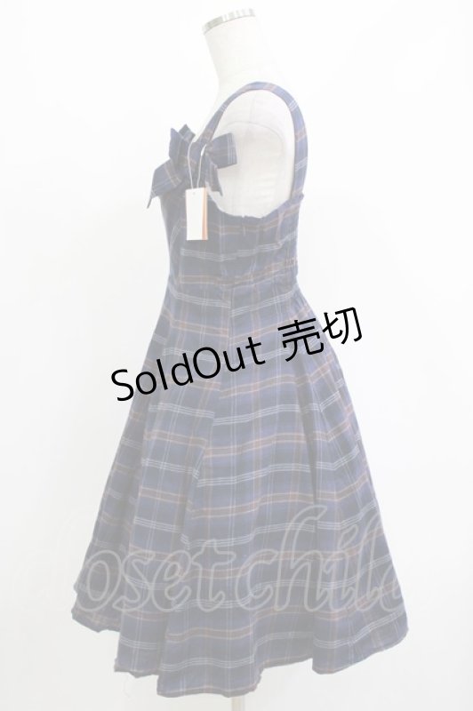 画像2: Fi.n.t / チェックジャンパースカート Free NAVY H-26-04-21-025-CA-OP-NS-ZH (2)