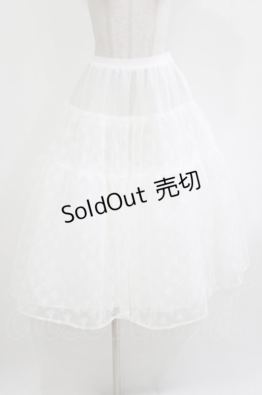 画像1: ROSA BIANCA / フープパニエ/ロング丈 73cm丈 ホワイト H-26-04-22-030-EL-SK-NS-ZH (1)