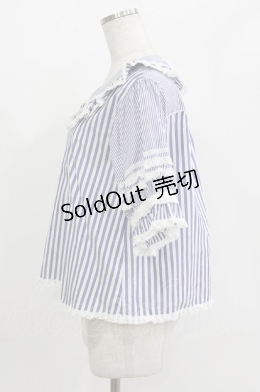 画像2: PINK HOUSE / コットンティアードフリル4段ブラウス Free ネイビー H-26-04-22-036-LO-BL-NS-ZH (2)