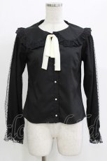 画像1: mille fille closet by LODISPOTTO / romantic dollyブラウス M ブラック H-26-04-22-040-LO-BL-NS-ZH (1)