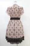 画像2: axes femme / バラオーナメントフレームワンピース M ピンク/ブラウン H-26-04-22-1038-AX-OP-NS-ZH (2)