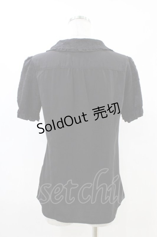 画像2: axes femme / フェミニンラッフルブラウス M ブラック H-26-04-22-1050-AX-BL-NS-ZH (2)