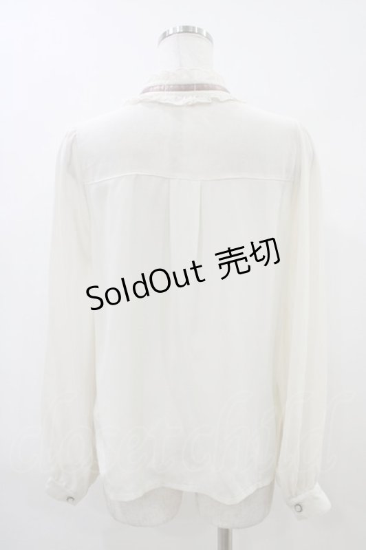 画像2: axes femme POETIQUE / 巻き薔薇デザインフリルブラウス M 生成り H-26-04-22-1058-AX-BL-NS-ZH (2)