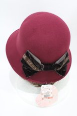 画像2: m petit by misako / AM*NIリボンメトロハット  ワイン H-26-04-22-1019-LO-AC-NS-ZH (2)