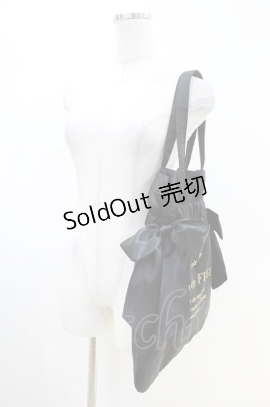 画像2: Maison de FLEUR / ダブルリボントートバッグ  ブラック H-26-04-22-1021-LO-BG-NS-ZH (2)